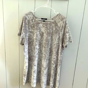 Grayish, silver velvet tunic. Plus size